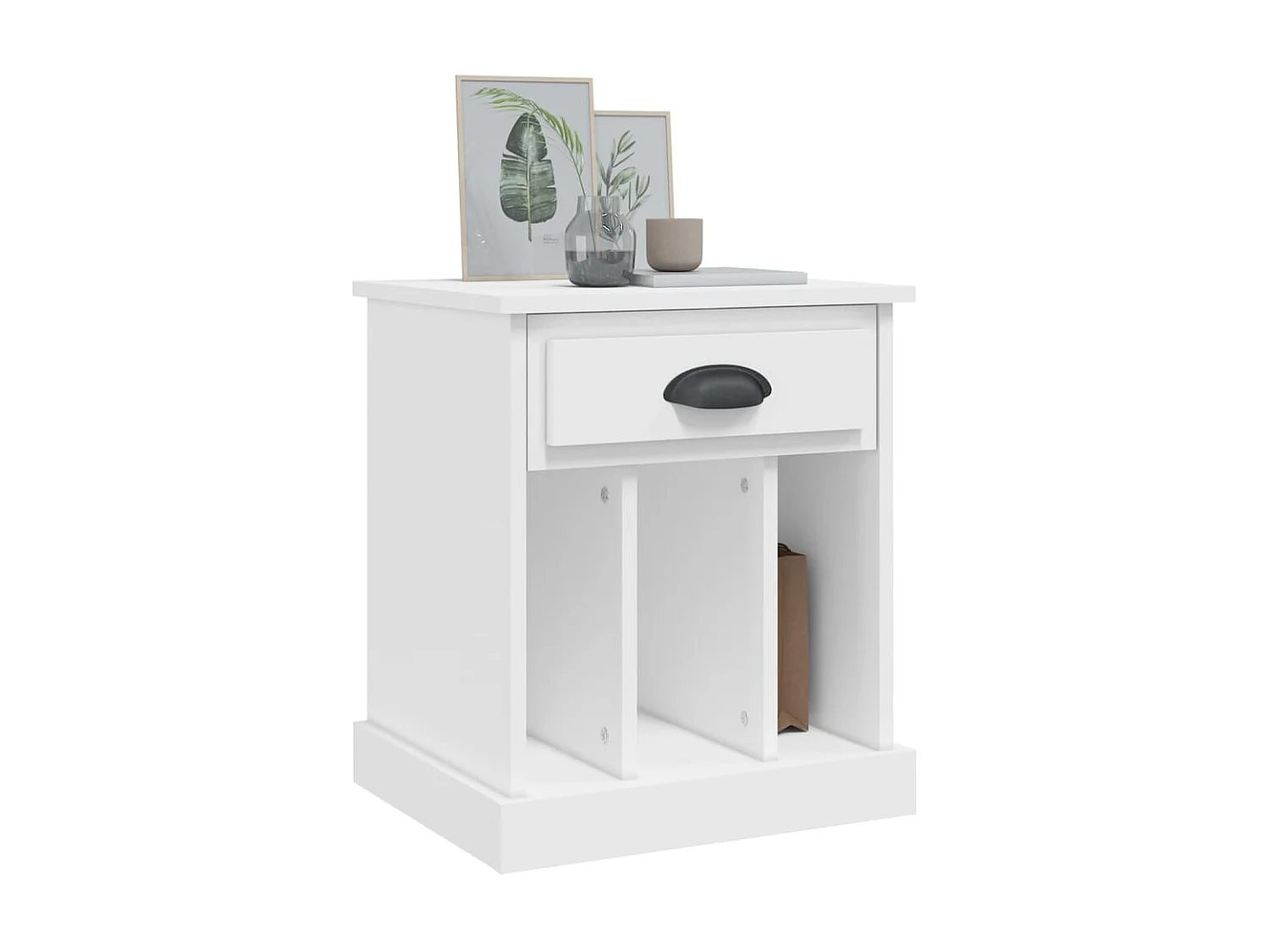 2er-Set Nachttische Nachtschrank Weiß 43x36x50 cm -RN12512