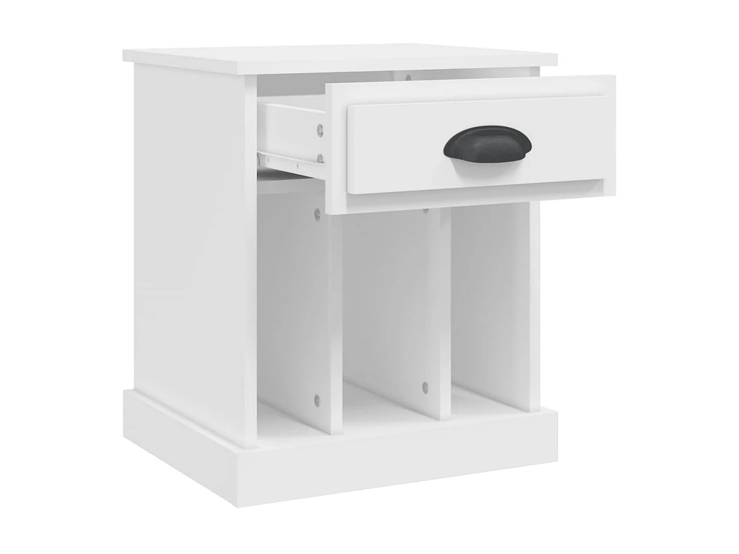 2er-Set Nachttische Nachtschrank Weiß 43x36x50 cm -RN12512