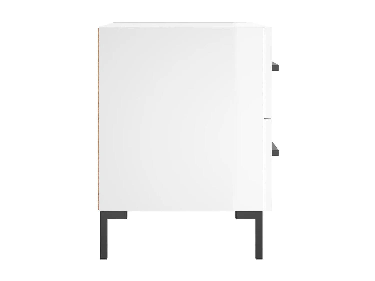 2er-Set Nachttische Nachtschrank Hochglanz-Weiß 40x35x47,5 cm Holzwerkstoff -RN26067