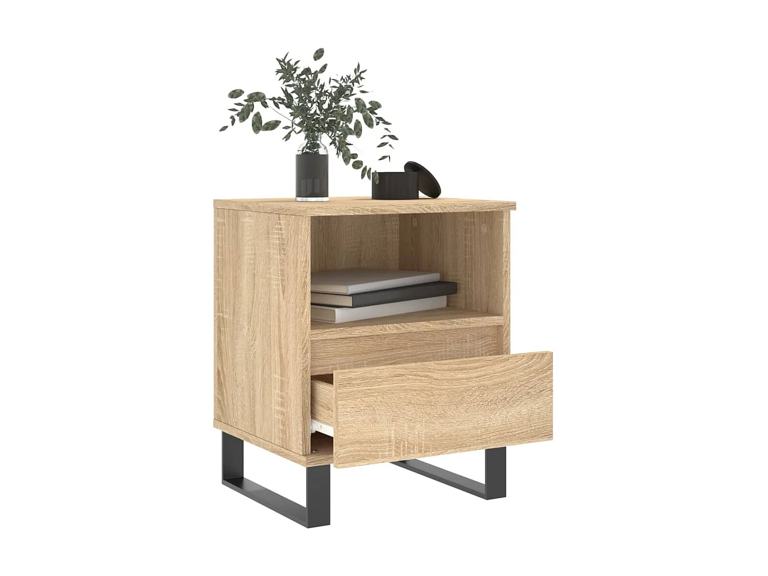 2er-Set Nachttische Nachtschrank Sonoma-Eiche 40x35x50 cm Holzwerkstoff -RN15471
