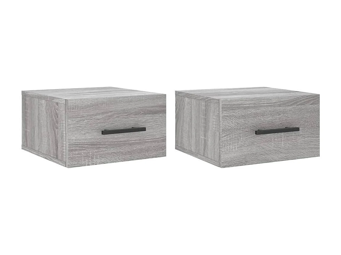 2er-Set Wand-Nachttische Nachtschrank Grau Sonoma 35x35x20 cm -RN74166