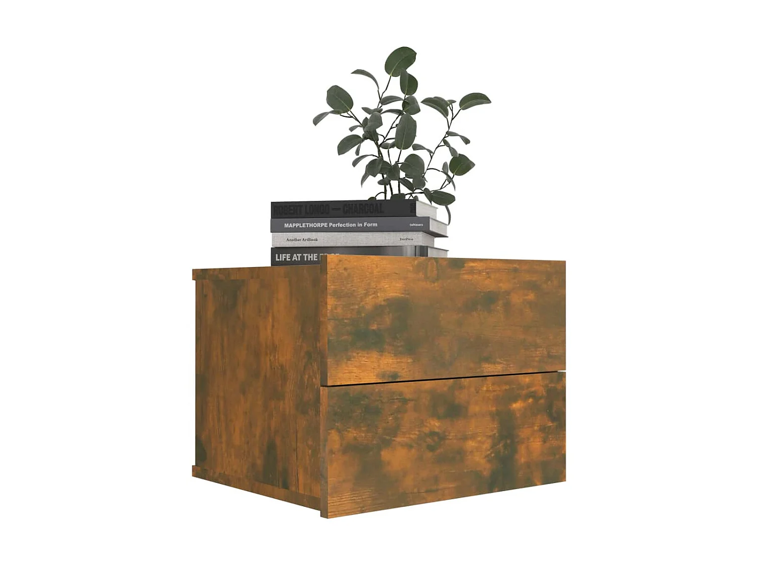 2er-Set Nachttische Nachtschrank Räuchereiche 40x30x30 cm Holzwerkstoff -RN68848