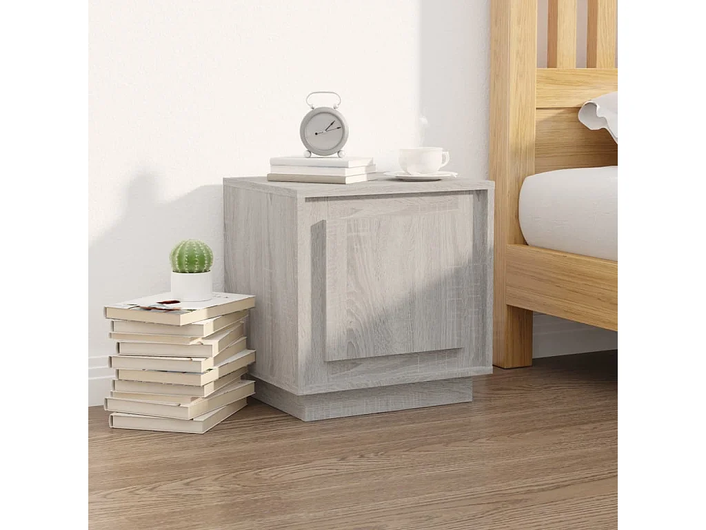 2er-Set Nachttische Nachtschrank Grau Sonoma 44x35x45 cm Holzwerkstoff -RN75940