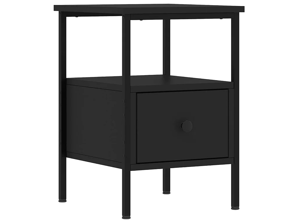 2er-Set Nachttische Nachtschrank Schwarz 34x36x50 cm Holzwerkstoff -RN13366