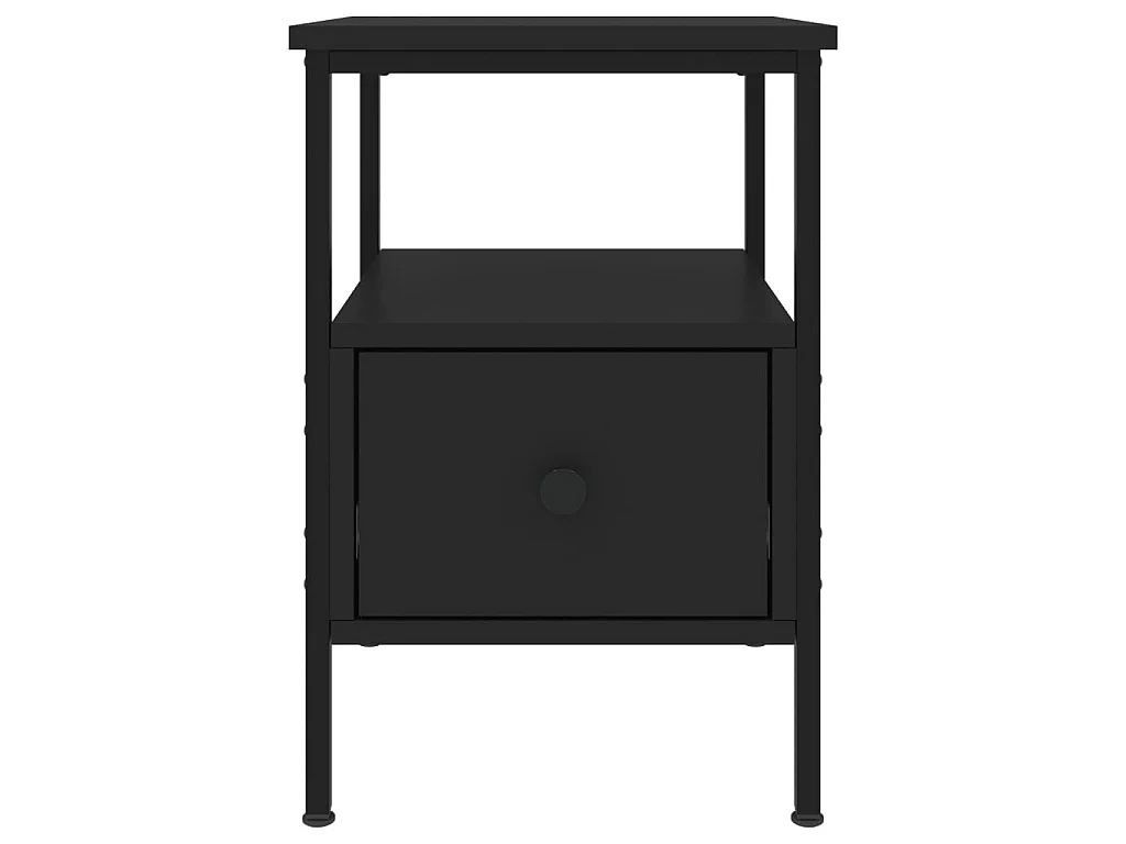 2er-Set Nachttische Nachtschrank Schwarz 34x36x50 cm Holzwerkstoff -RN13366