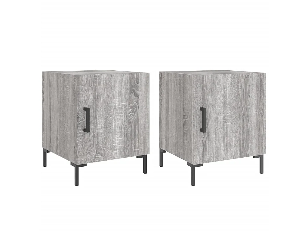 2er-Set Nachttische Nachtschrank Grau Sonoma 40x40x50 cm Holzwerkstoff -RN70744