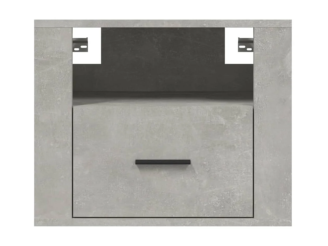 2er-Set Wand-Nachttische Nachtschrank Betongrau 50x36x40 cm -RN53918
