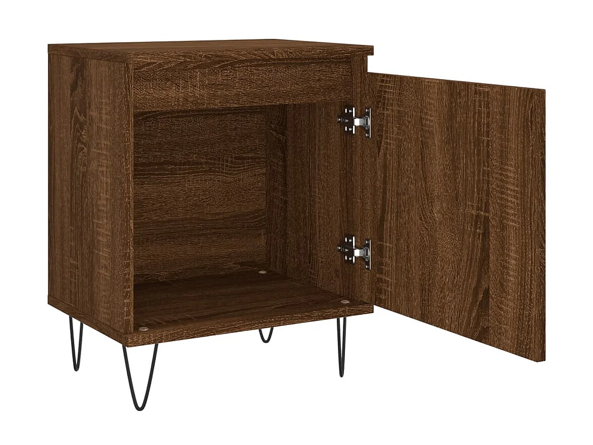 Nachttisch Nachtschrank Braun Eichen-Optik 40x30x50 cm Holzwerkstoff -RN59070