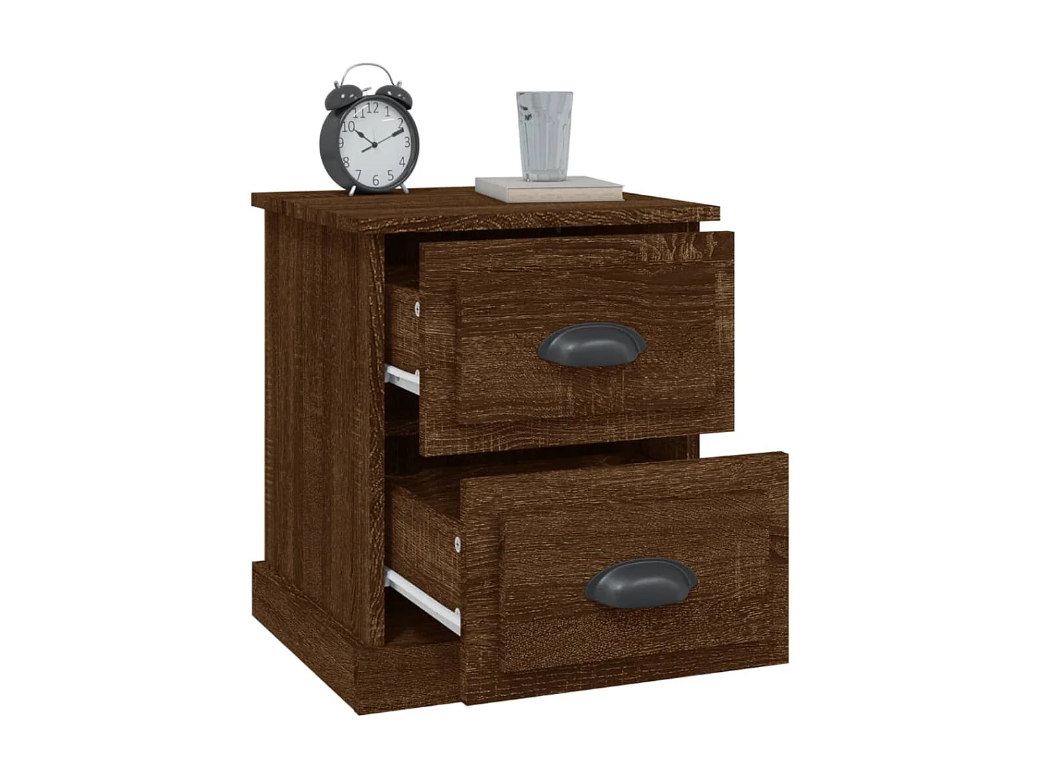 2er-Set Nachttische Nachtschrank Braun Eiche 39x39x47,5 cm Holzwerkstoff -RN51792