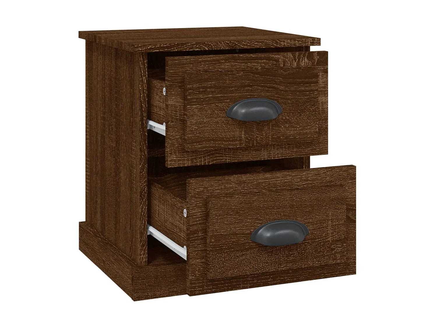 2er-Set Nachttische Nachtschrank Braun Eiche 39x39x47,5 cm Holzwerkstoff -RN51792