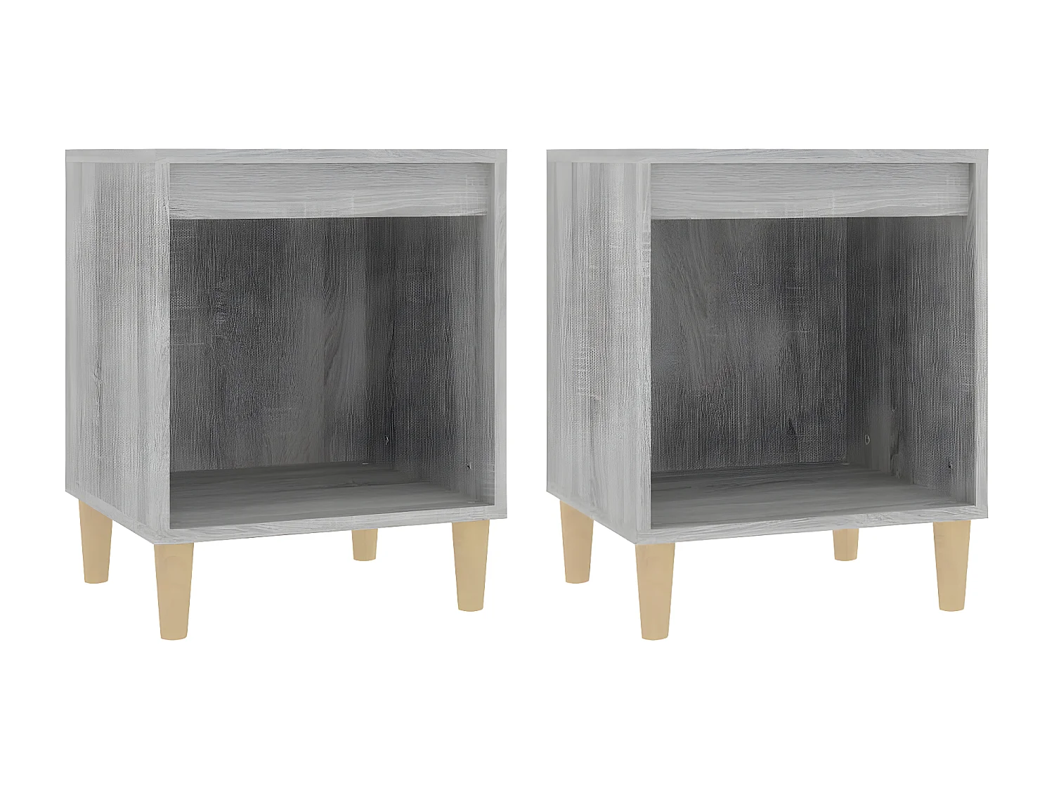 2er-Set Nachttische Nachtschrank Grau Sonoma 40x35x50 cm -RN95714