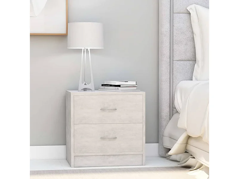 2er-Set Nachttische Nachtschrank Betongrau 40x30x40 cm Holzwerkstoff -RN16382