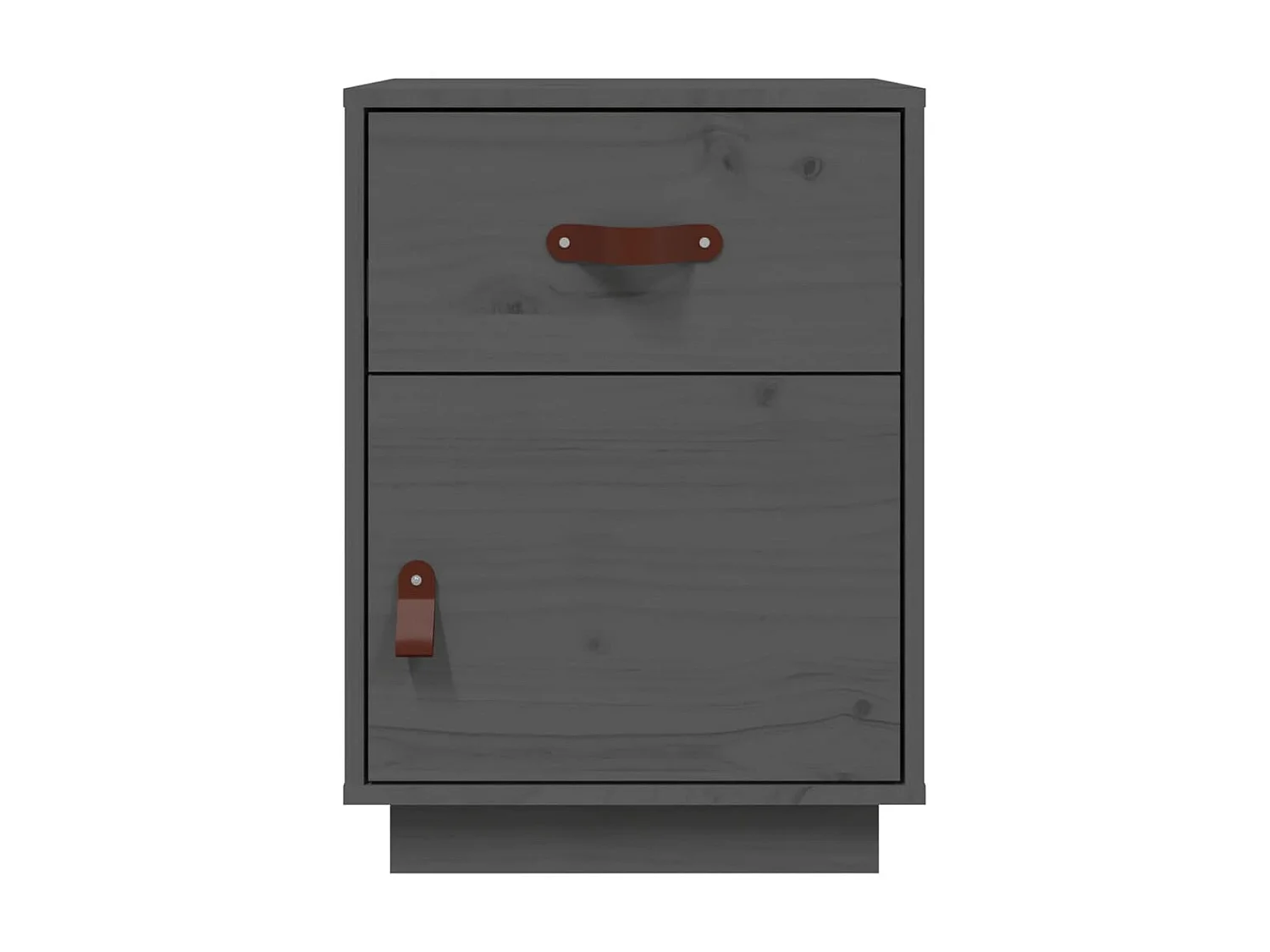 Nachttisch Grau Nachtschrank 40x34x55 cm Massivholz Kiefer -RN91869