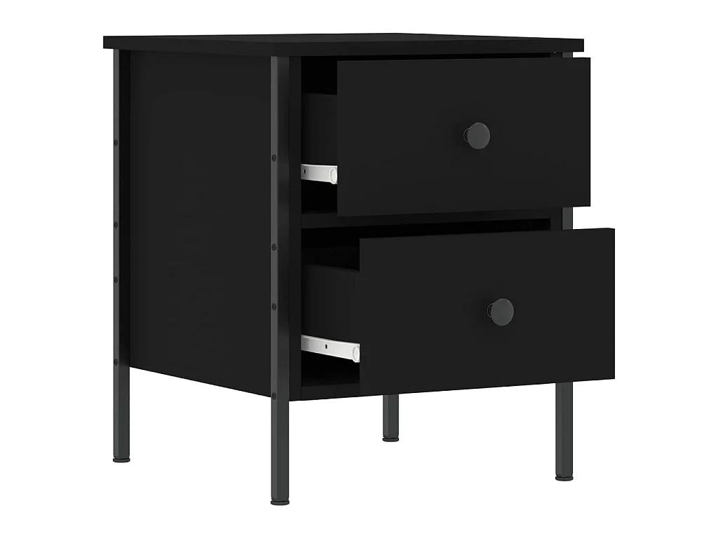 Nachttisch Nachtschrank Schwarz 40x42x50 cm Holzwerkstoff -RN62119