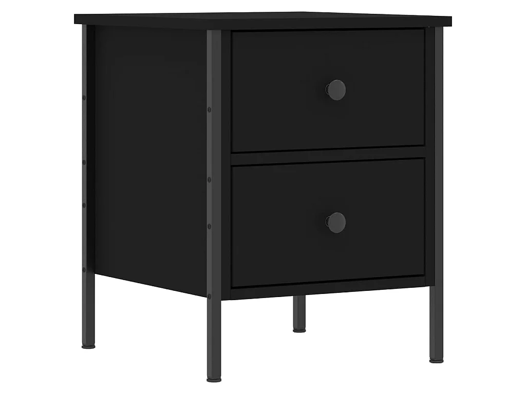 Nachttisch Nachtschrank Schwarz 40x42x50 cm Holzwerkstoff -RN62119