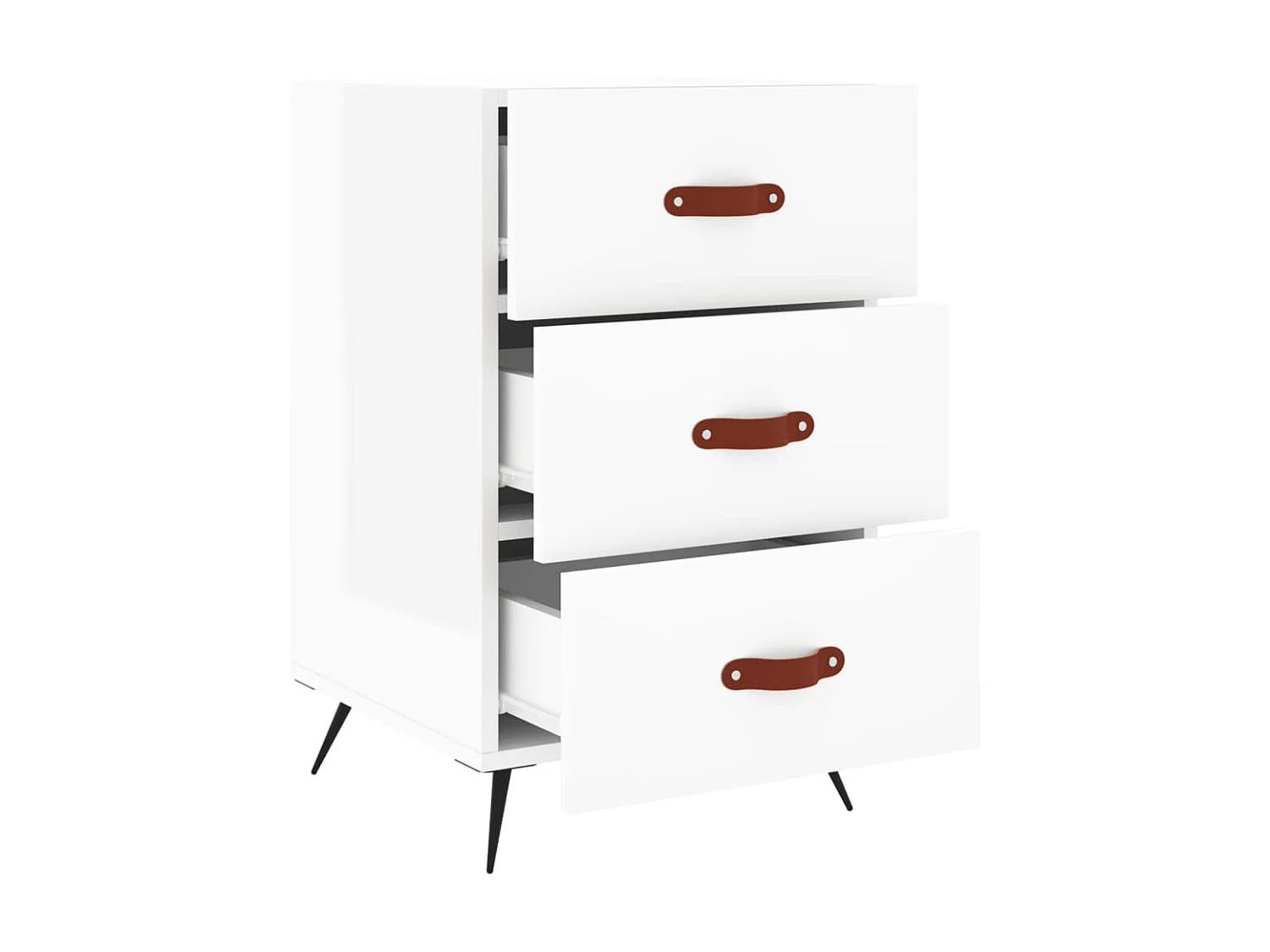 Nachttisch Nachtschrank Hochglanz-Weiß 40x40x66 cm Holzwerkstoff -RN42414