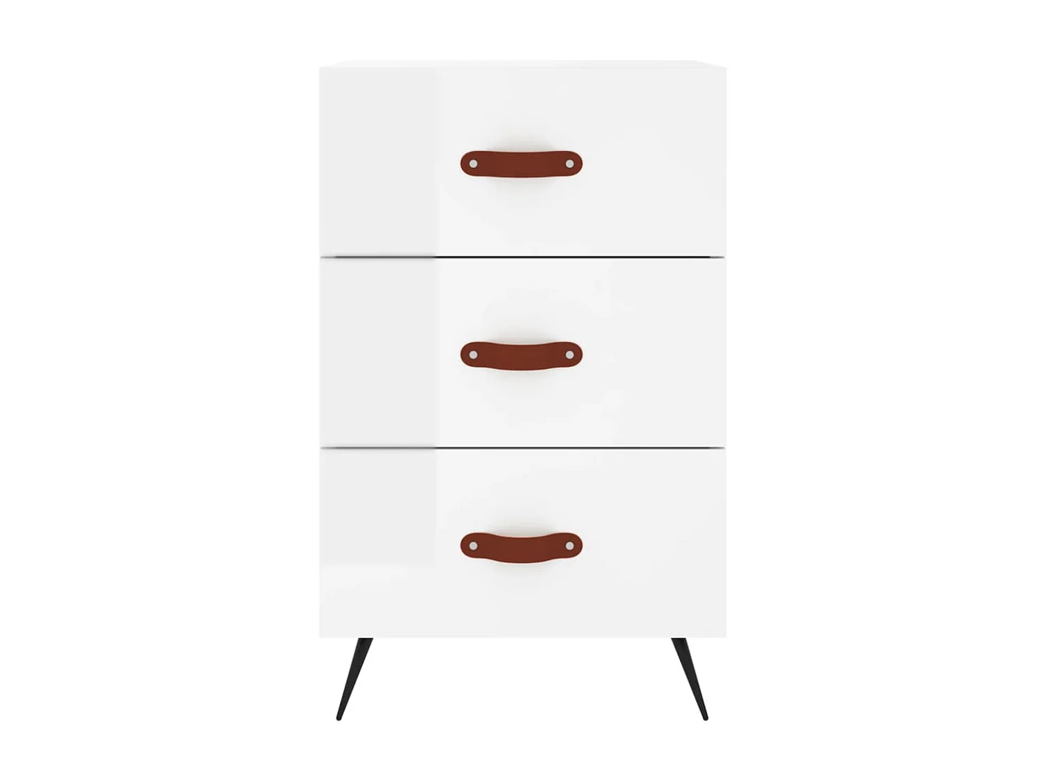 Nachttisch Nachtschrank Hochglanz-Weiß 40x40x66 cm Holzwerkstoff -RN42414