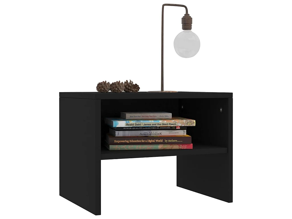 2er-Set Nachttische Nachtschrank Schwarz 40x30x30 cm Holzwerkstoff -RN50921