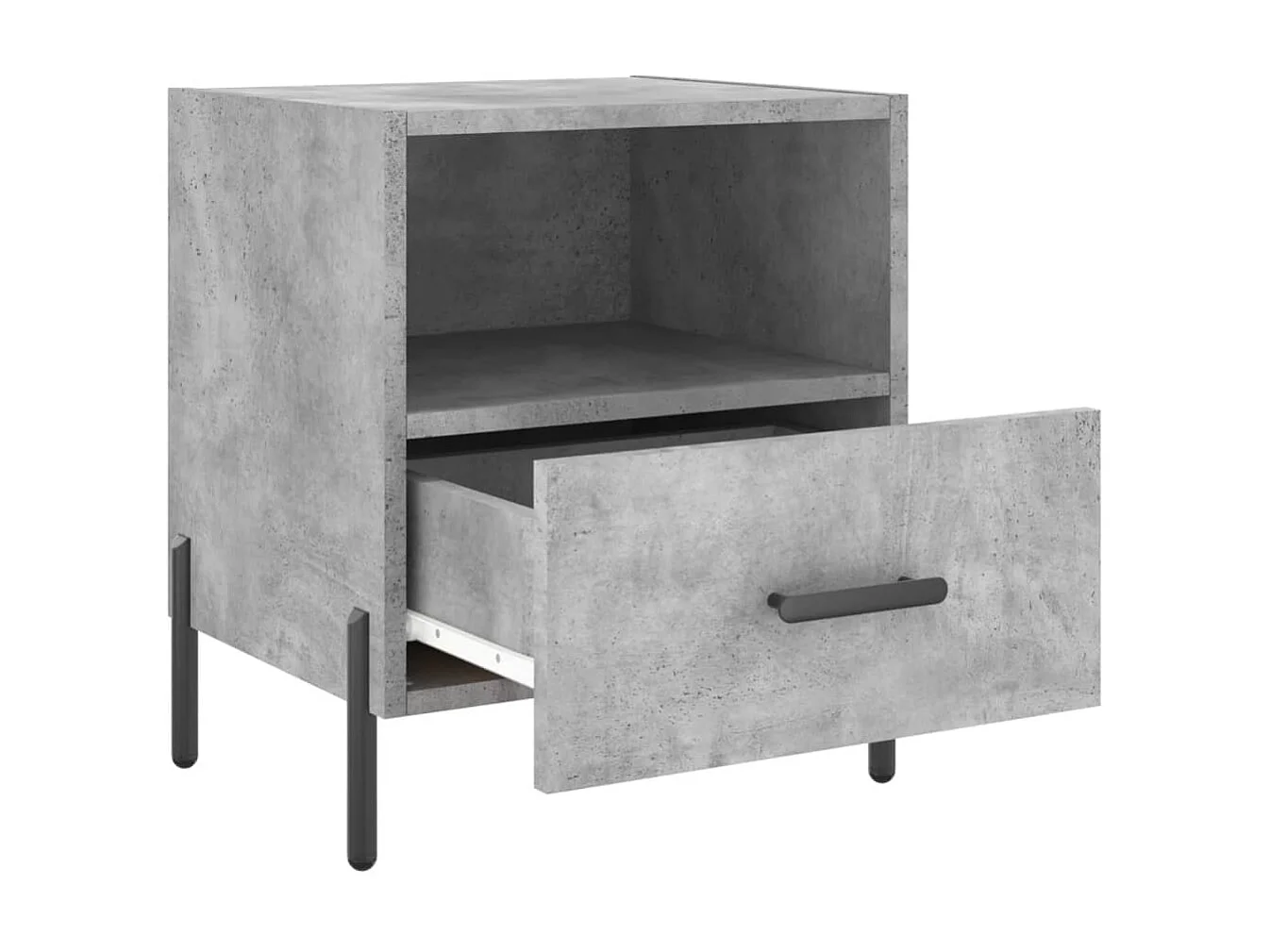 2er-Set Nachttische Nachtschrank Betongrau 40x35x47,5 cm Holzwerkstoff -RN23783