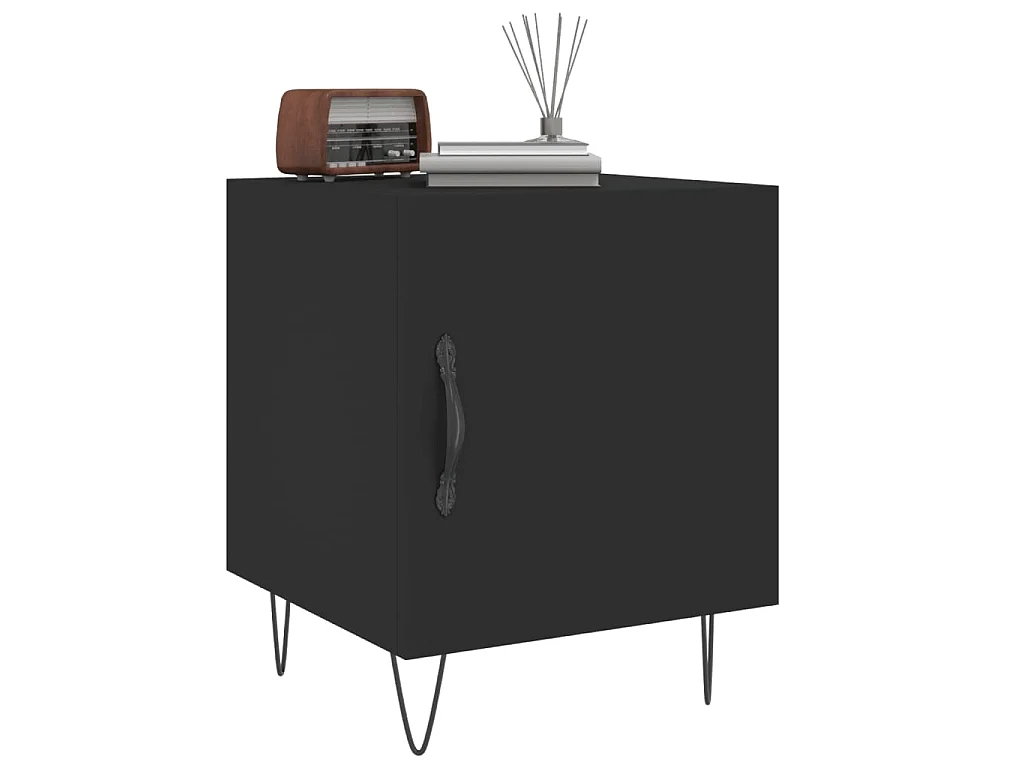 Nachttisch Nachtschrank Schwarz 40x40x50 cm Holzwerkstoff -RN29690