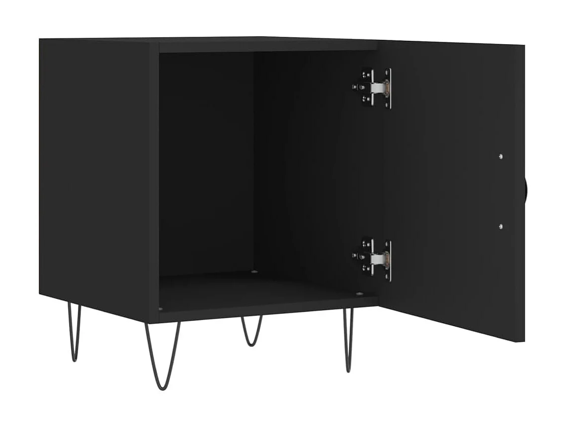 Nachttisch Nachtschrank Schwarz 40x40x50 cm Holzwerkstoff -RN29690