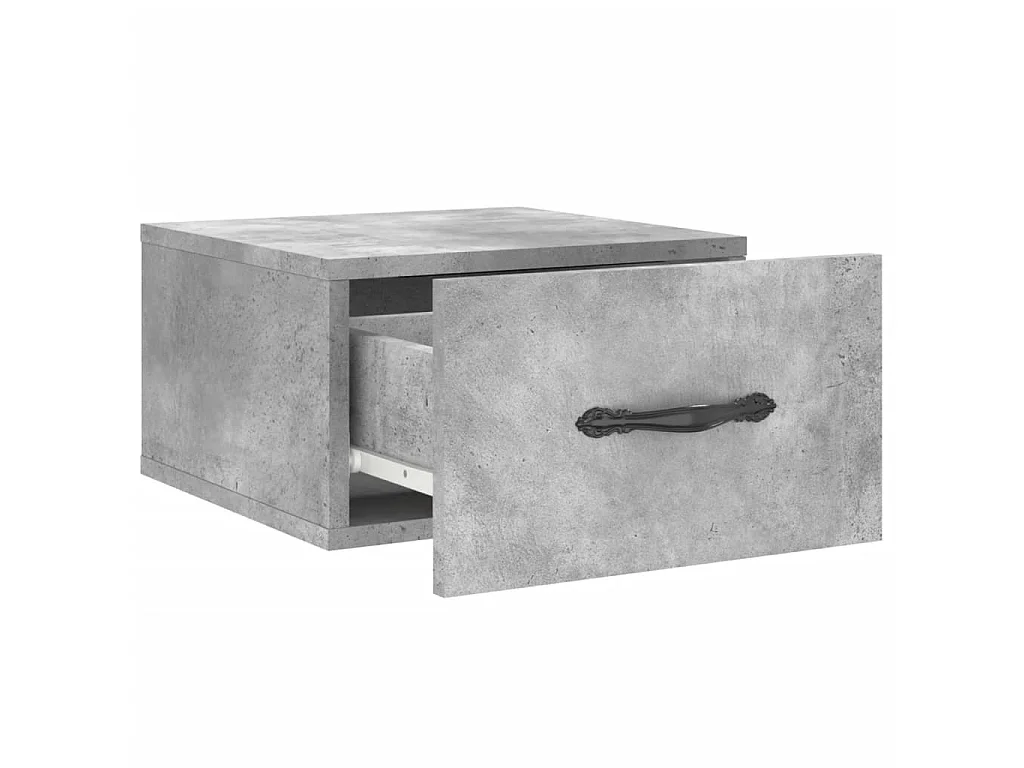 2er-Set Wand-Nachttische Nachtschrank Betongrau 35x35x20 cm -RN67066