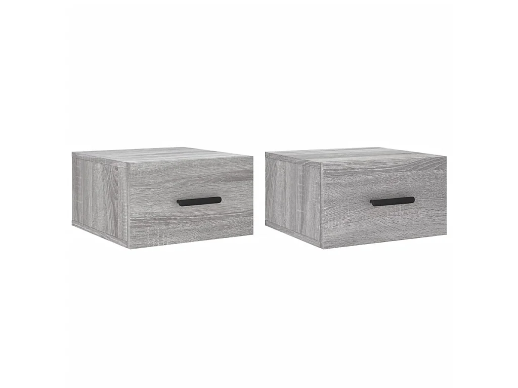 2er-Set Wand-Nachttische Nachtschrank Grau Sonoma 35x35x20 cm -RN56205