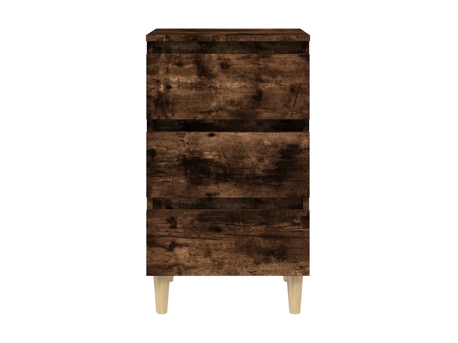 2er-Set Nachttische Nachtschrank Massivholz-Beine Räuchereiche 40x35x69 cm -RN25782