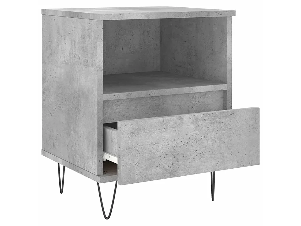 Nachttisch Betongrau Nachtschrank 40x35x50 cm Holzwerkstoff -RN76708