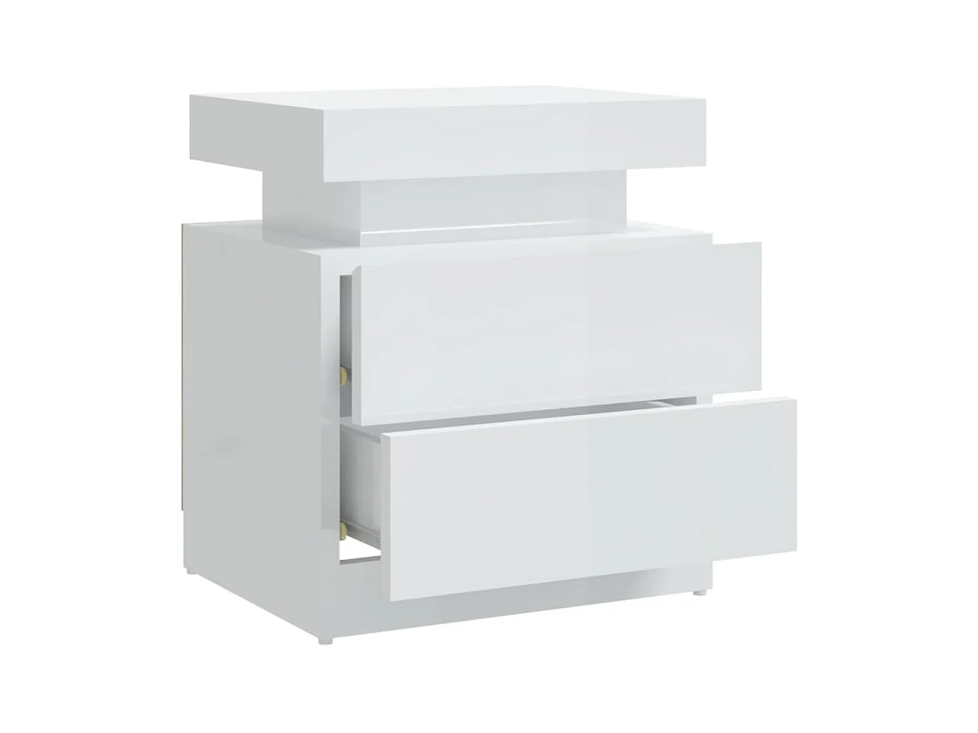 Nachttisch Nachtschrank Hochglanz-Weiß 45x35x52 cm Holzwerkstoff -RN35047