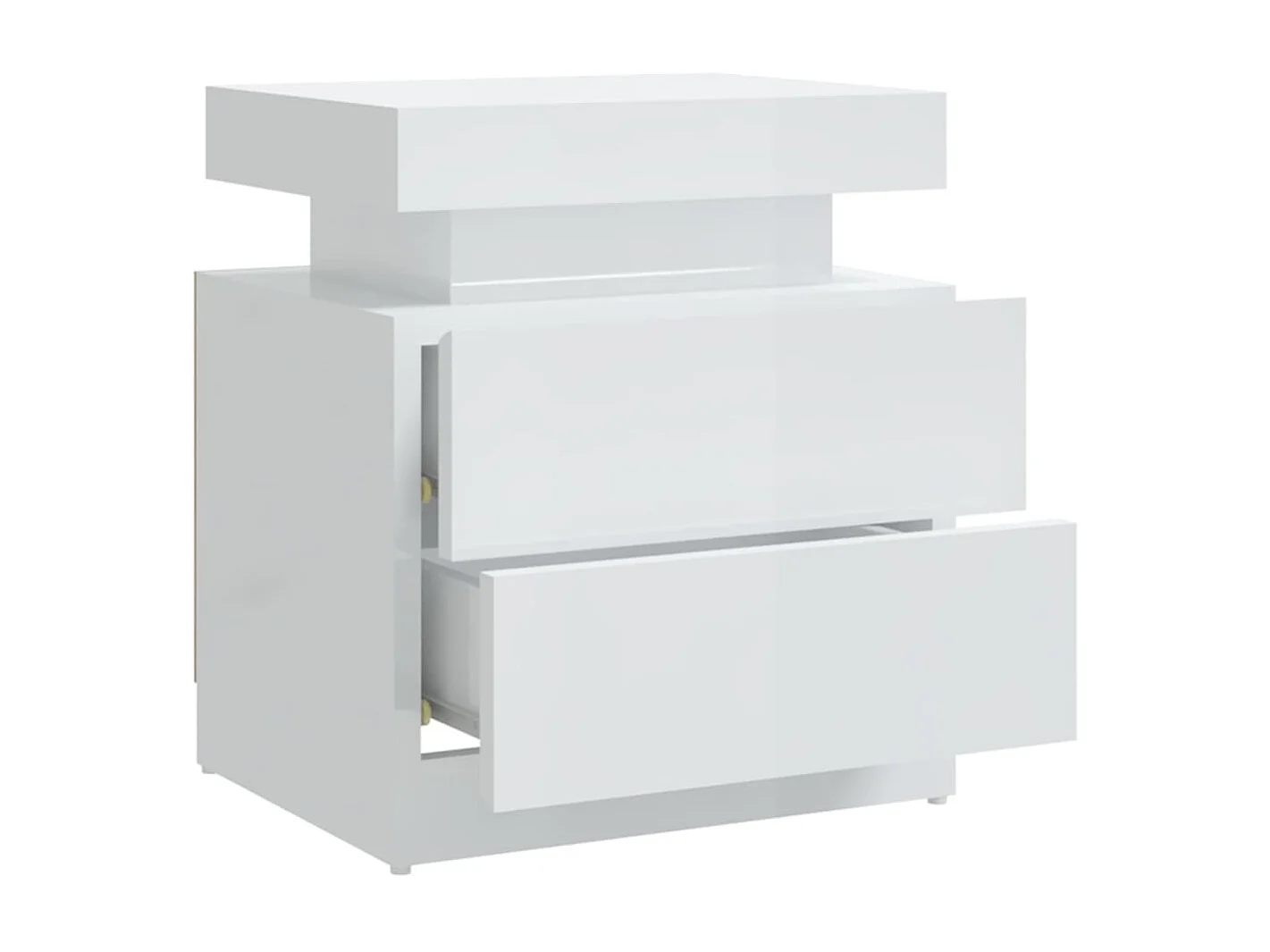 Nachttisch Nachtschrank Hochglanz-Weiß 45x35x52 cm Holzwerkstoff -RN35047