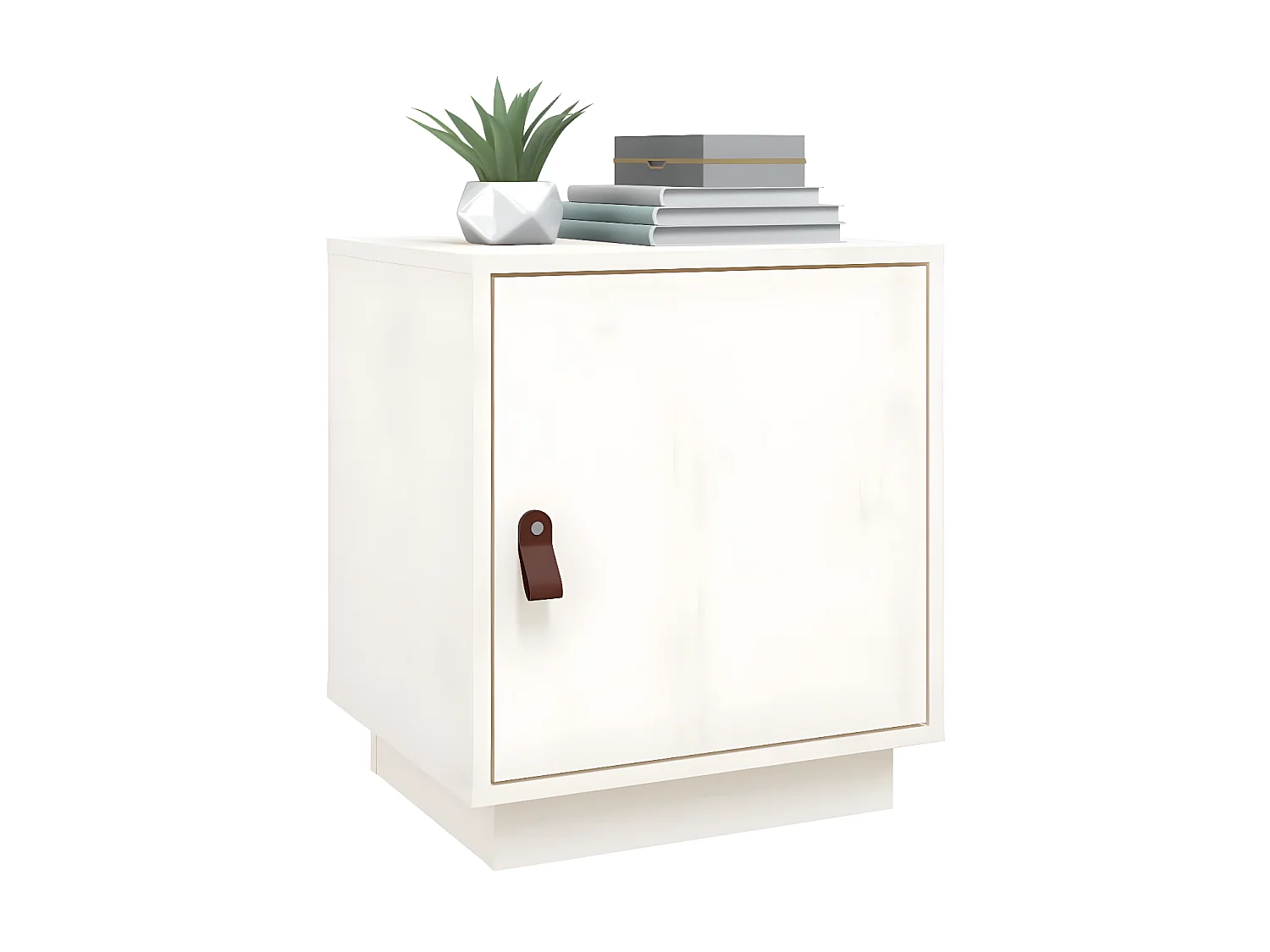 2er-Set Nachttische Nachtschrank Weiß 40x34x45 cm Massivholz Kiefer -RN50127