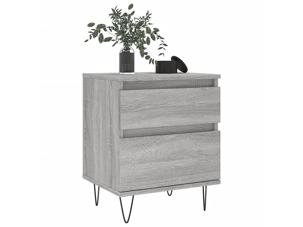 2er-Set Nachttische Nachtschrank Grau Sonoma 40x35x50 cm Holzwerkstoff -RN84491