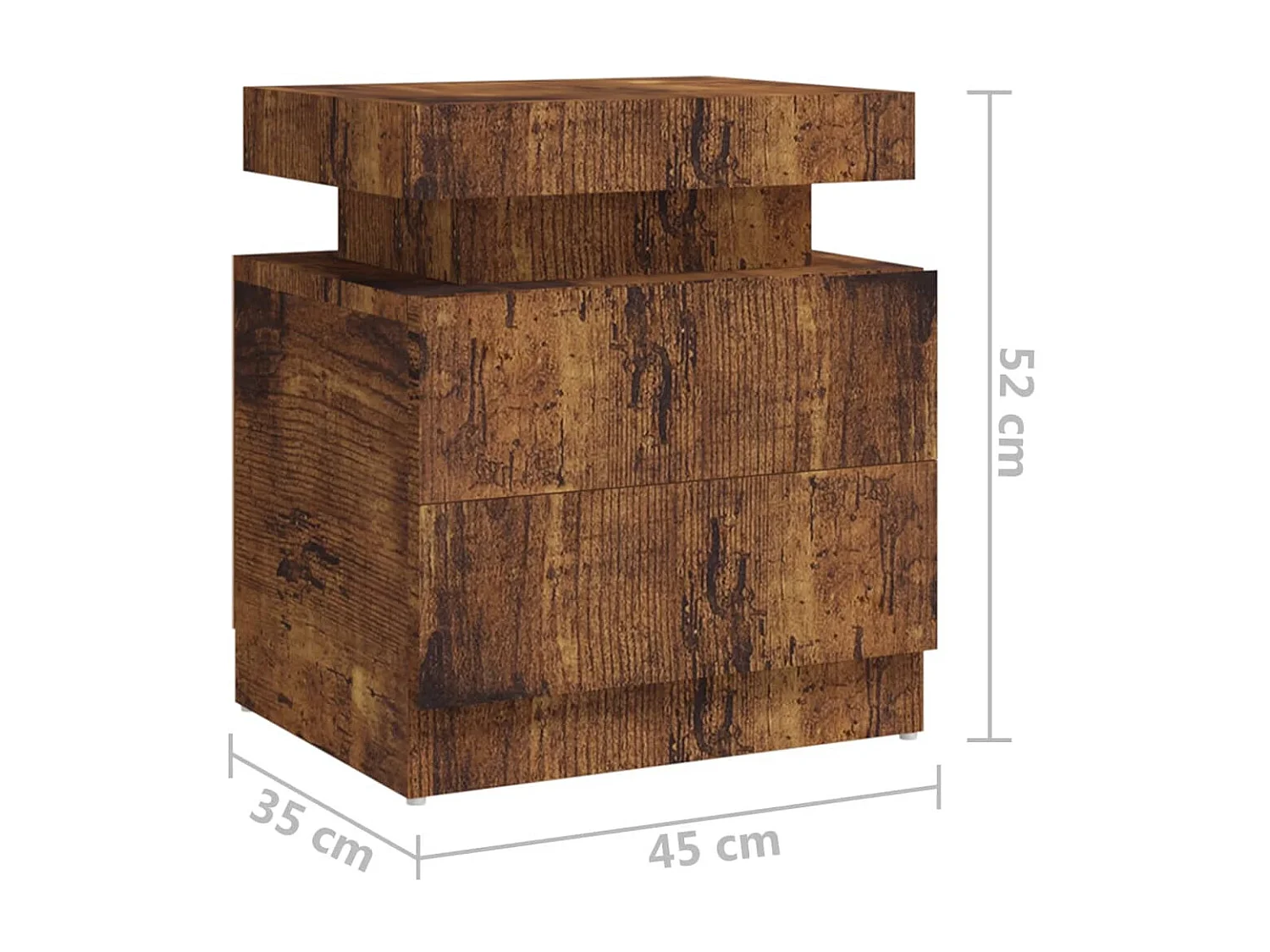 Nachttisch Nachtschrank Räuchereiche 45x35x52 cm Holzwerkstoff -RN63347