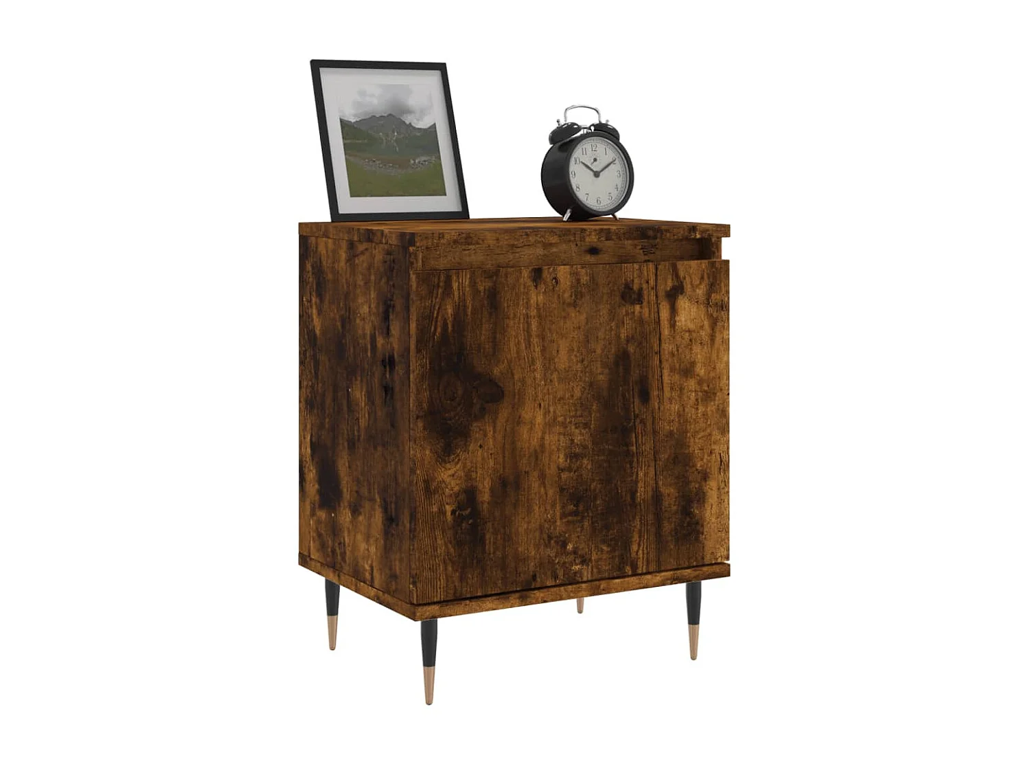 Nachttisch Nachtschrank Räuchereiche 40x30x50 cm Holzwerkstoff -RN88594