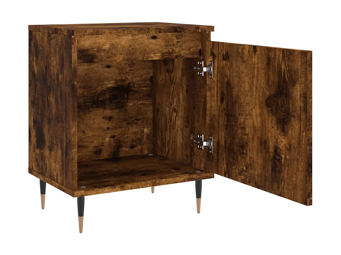 Nachttisch Nachtschrank Räuchereiche 40x30x50 cm Holzwerkstoff -RN88594