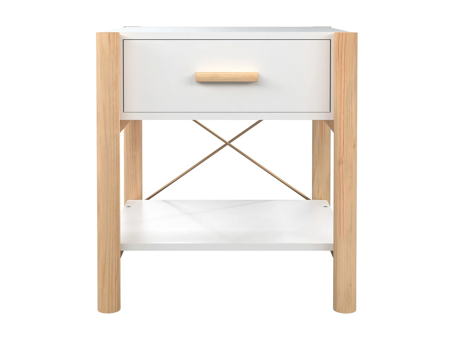 2er-Set Nachttische Nachtschrank Weiß 42x38x45 cm Holzwerkstoff -RN80756