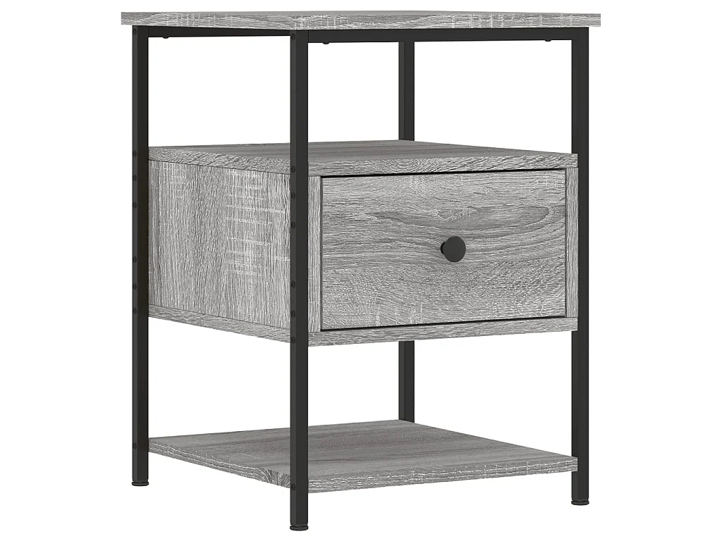Nachttisch Grau Nachtschrank Sonoma-Eiche 40x42x56 cm Holzwerkstoff -RN84005