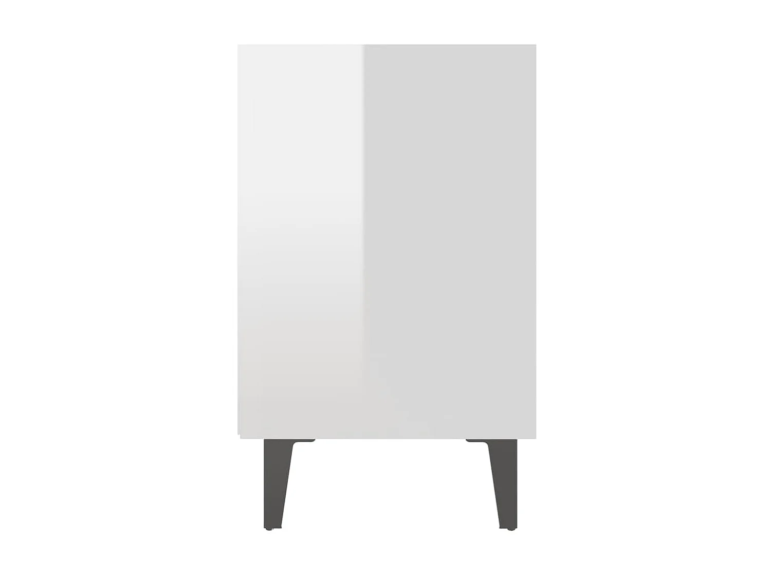 Nachttisch Nachtschrank mit Metallbeinen Hochglanz-Weiß 40x30x50 cm -RN73943