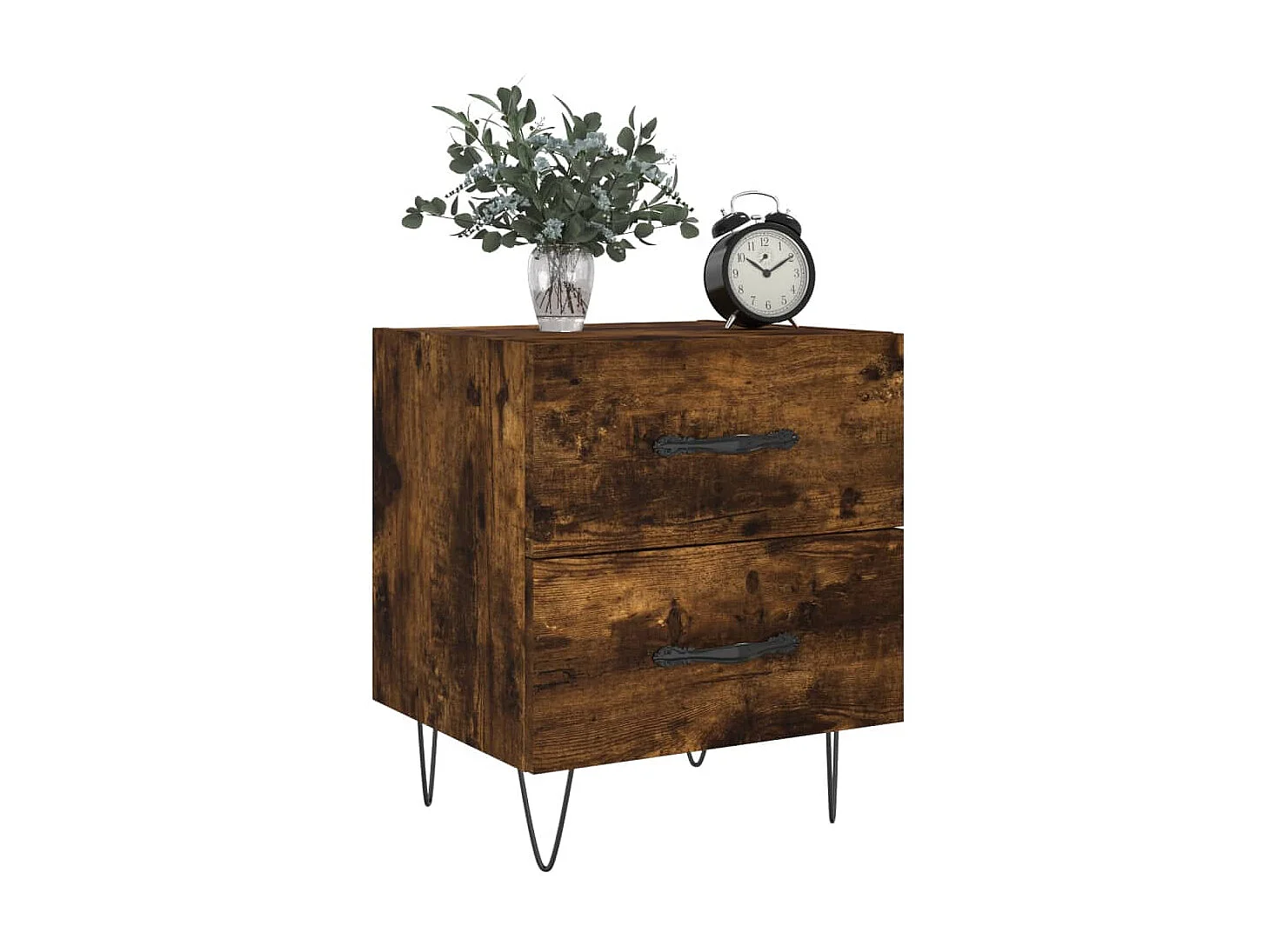 2er-Set Nachttische Nachtschrank Räuchereiche 40x35x47,5 cm Holzwerkstoff -RN42720