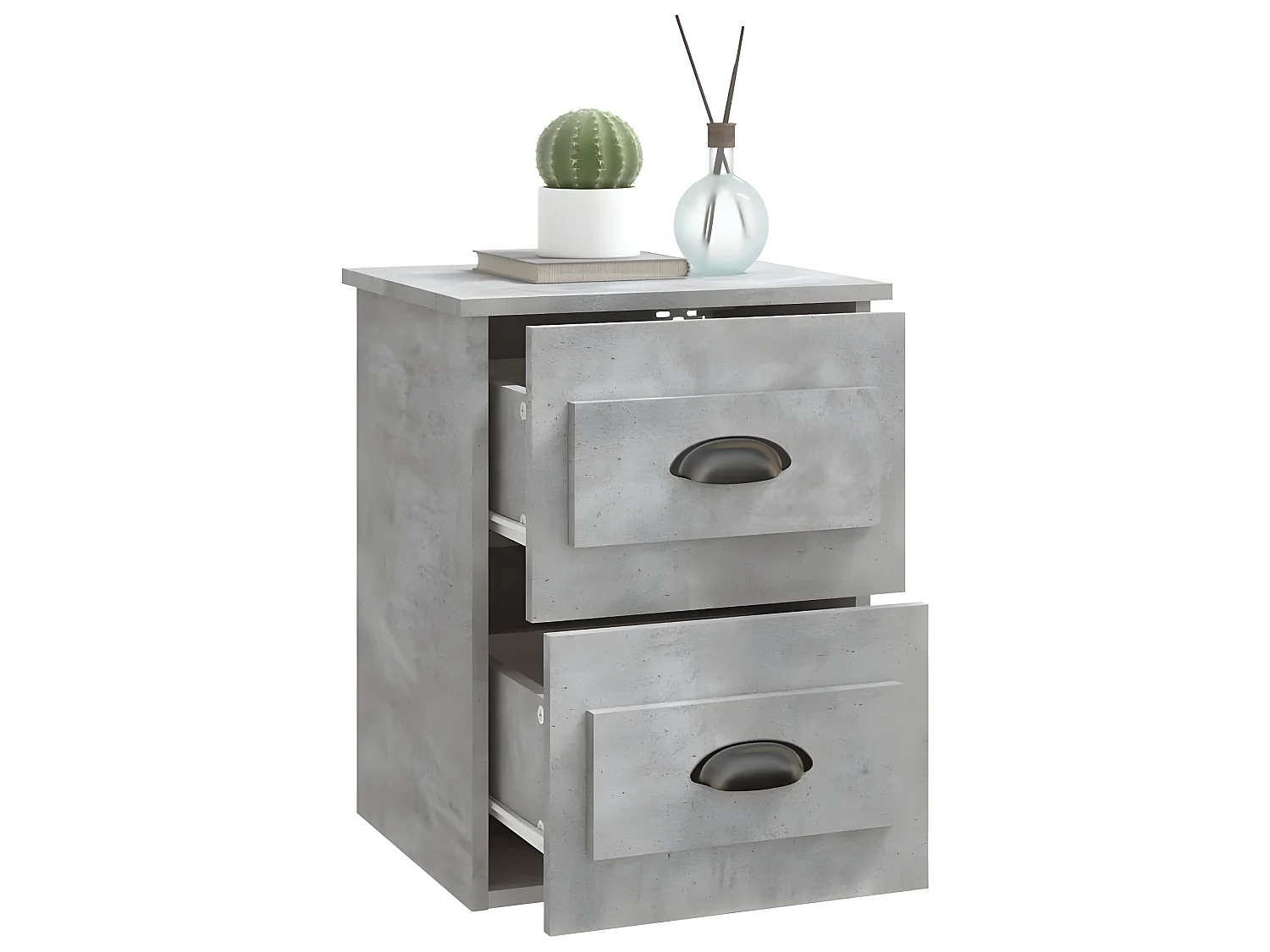 Wand-Nachttisch Betongrau Nachtschrank 41,5x36x53 cm -RN53005