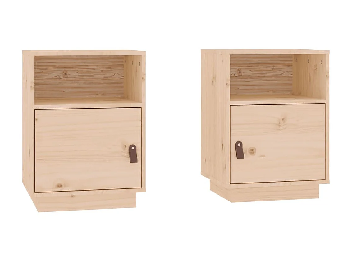 2er-Set Nachttische Nachtschrank 40x34x55 cm Massivholz Kiefer -RN98967