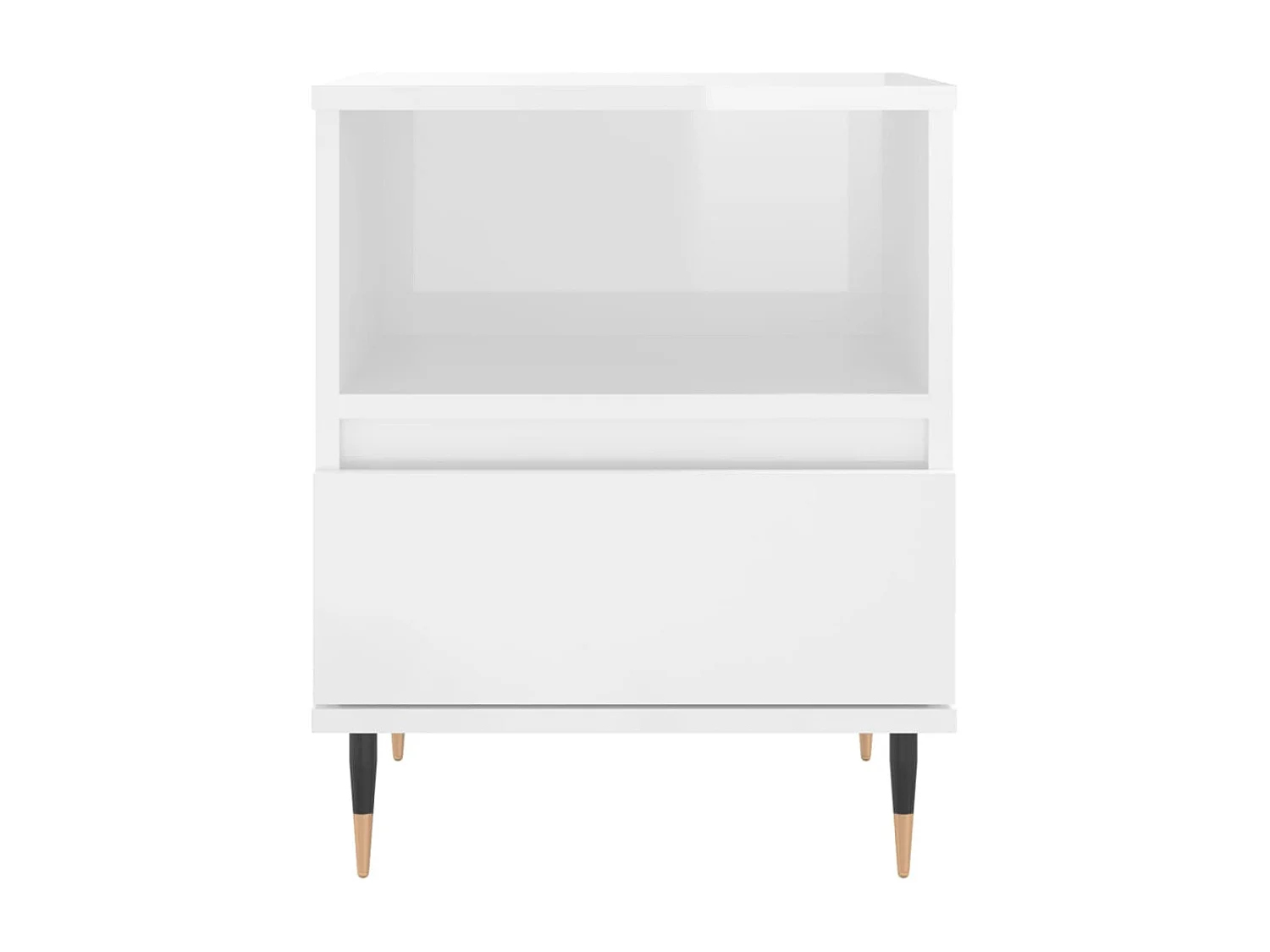 2er-Set Nachttische Nachtschrank Hochglanz-Weiß 40x35x50 cm Holzwerkstoff -RN91388