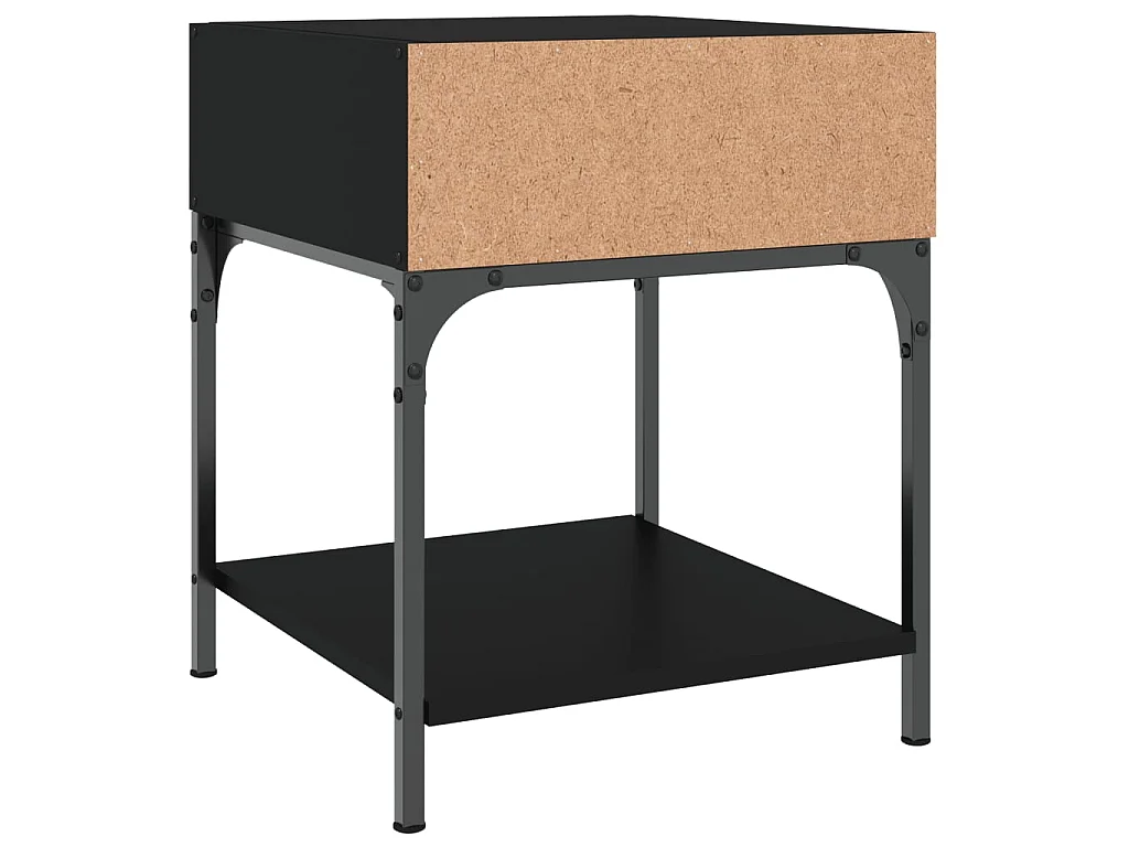 2er-Set Nachttische Nachtschrank Schwarz 40x41x50 cm Holzwerkstoff -RN93158