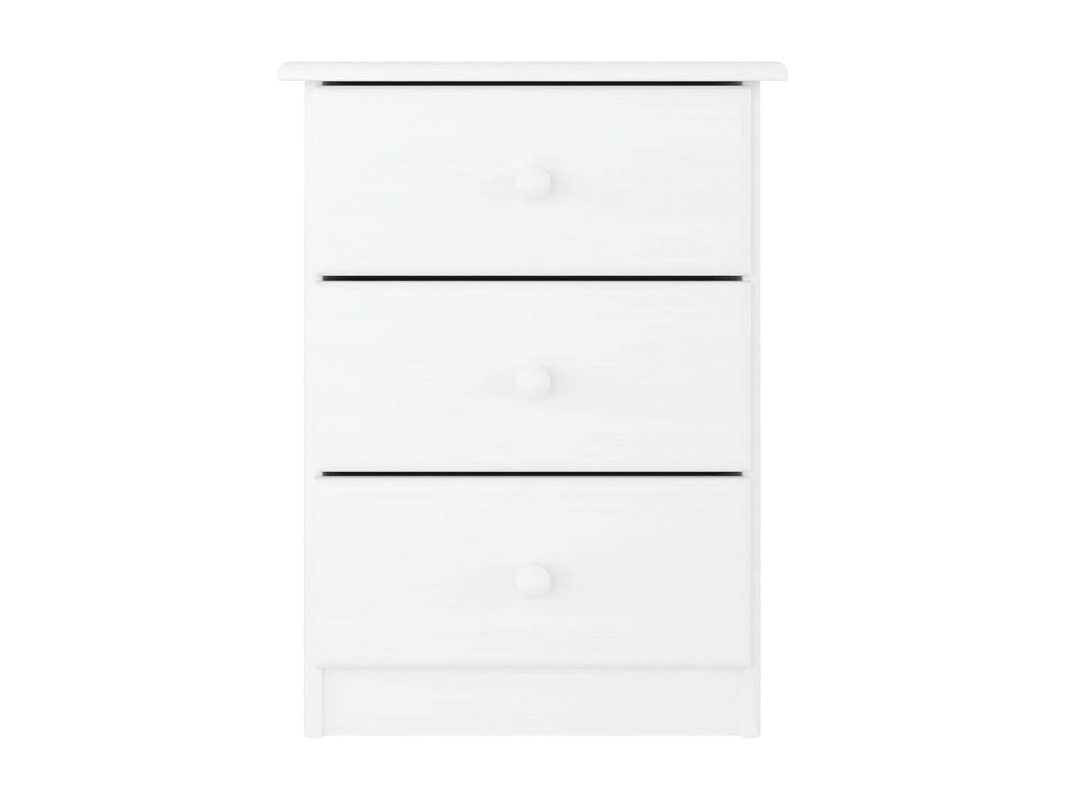 Nachttisch Nachtschrank ALTA Weiß 41x35x55 cm Massivholz Kiefer -RN17185