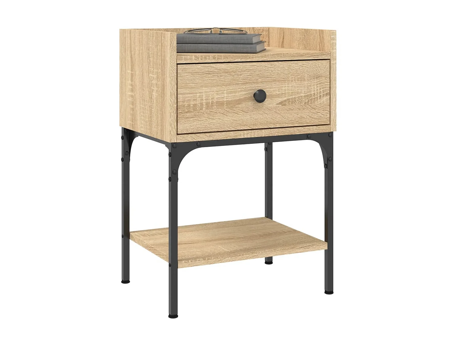 2er-Set Nachttische Nachtschrank Sonoma-Eiche 40,5x31x60 cm Holzwerkstoff -RN24848