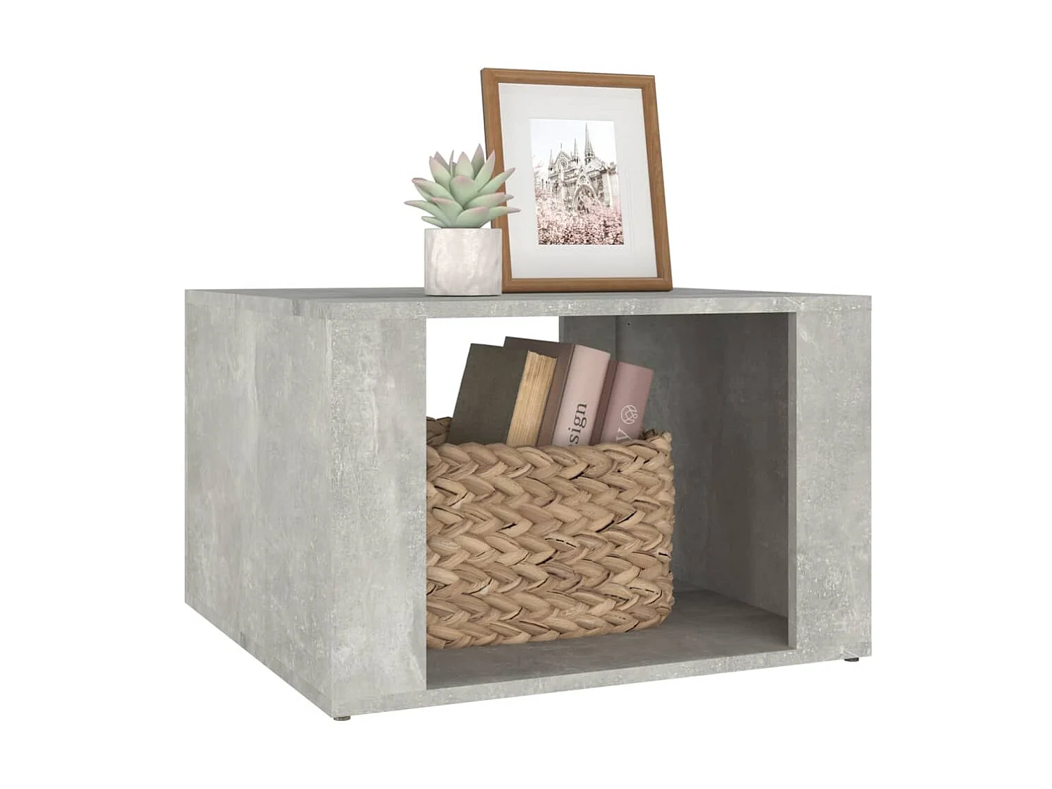 Nachttisch Betongrau Nachtschrank 57x55x36 cm Holzwerkstoff -RN60612