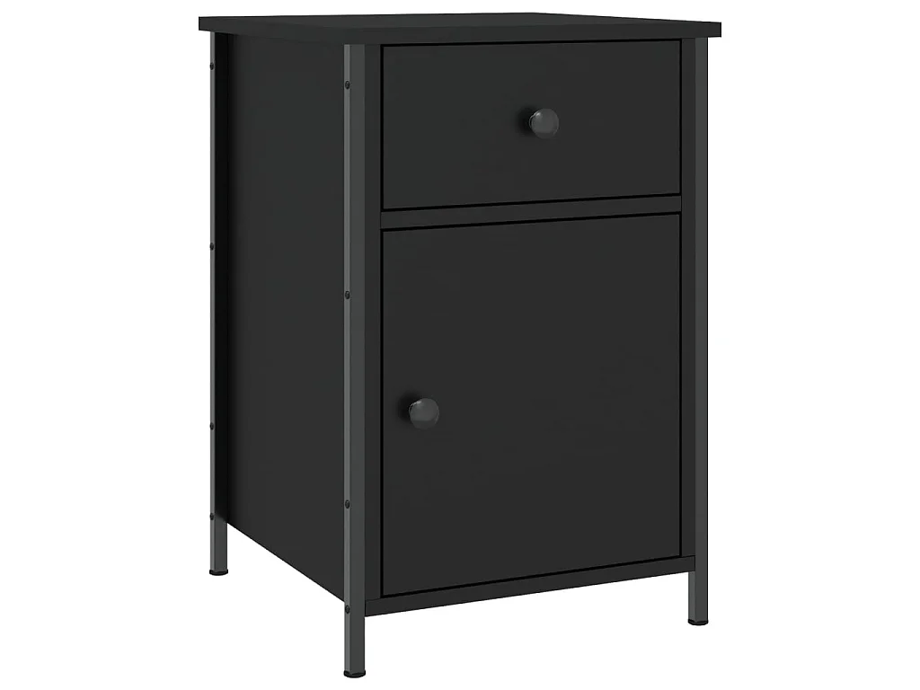 Nachttisch Nachtschrank Schwarz 40x42x60 cm Holzwerkstoff -RN78255