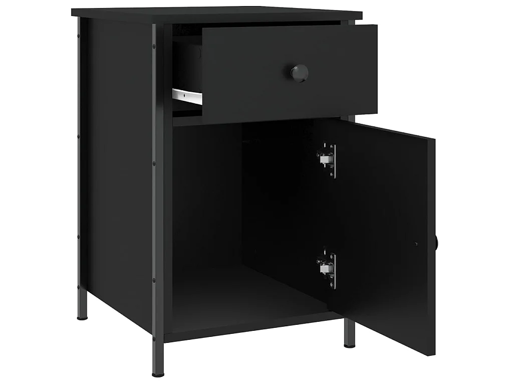 Nachttisch Nachtschrank Schwarz 40x42x60 cm Holzwerkstoff -RN78255