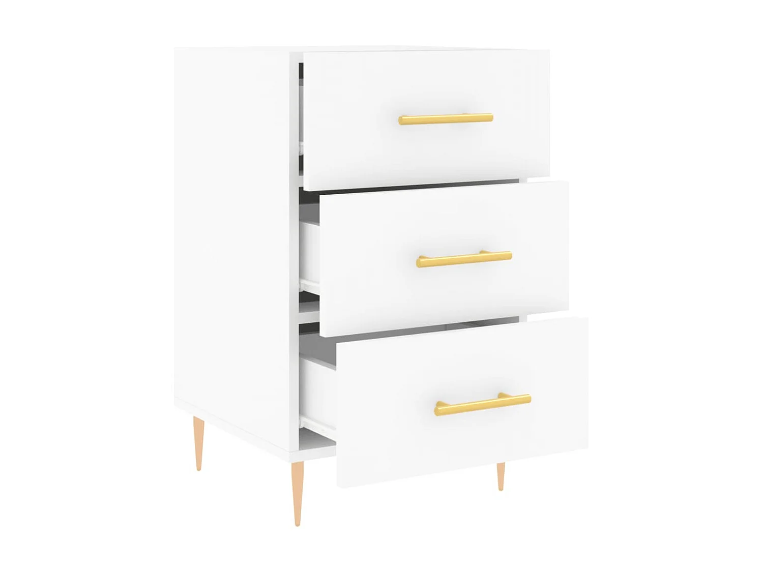 Nachttisch Nachtschrank Weiß 40x40x66 cm Holzwerkstoff -RN57816